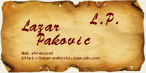 Lazar Paković vizit kartica